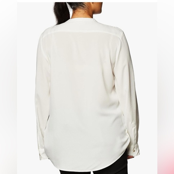 Calvin Klein Off-White Modern Essential Blouse - Chic & Versatile - Picture 3 of 13
